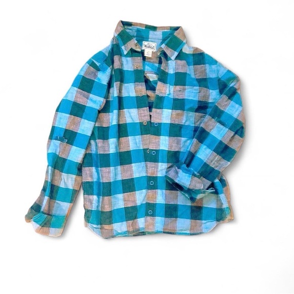 Woolrich Blue and Black Plaid Button-Down Shirt - Picture 3 of 4